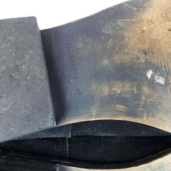 All Saints Chelsea Boots Men 12 US 45 Black Rook Suede Leather Pull On Rock - Picture 9 of 12